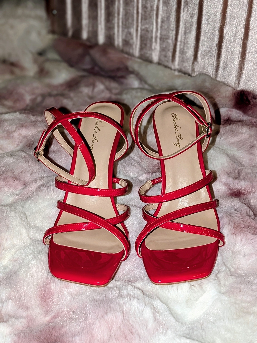 ❤️ Elisabet lang Red Patent Strappy StilettoRed Strappy Patent Sandals for Women